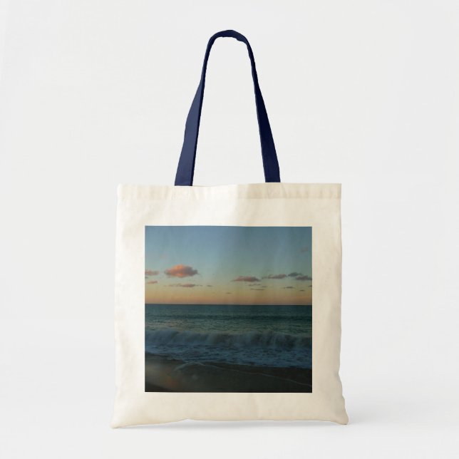 Waves Crashing at Sunset Beach Landscape Tote Bag (Front)