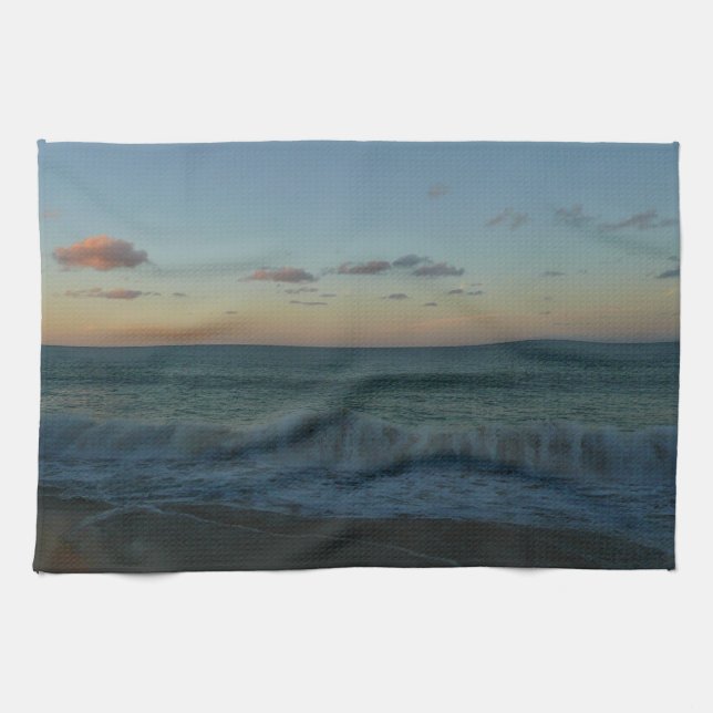 Waves Crashing at Sunset Beach Landscape Towel (Horizontal)