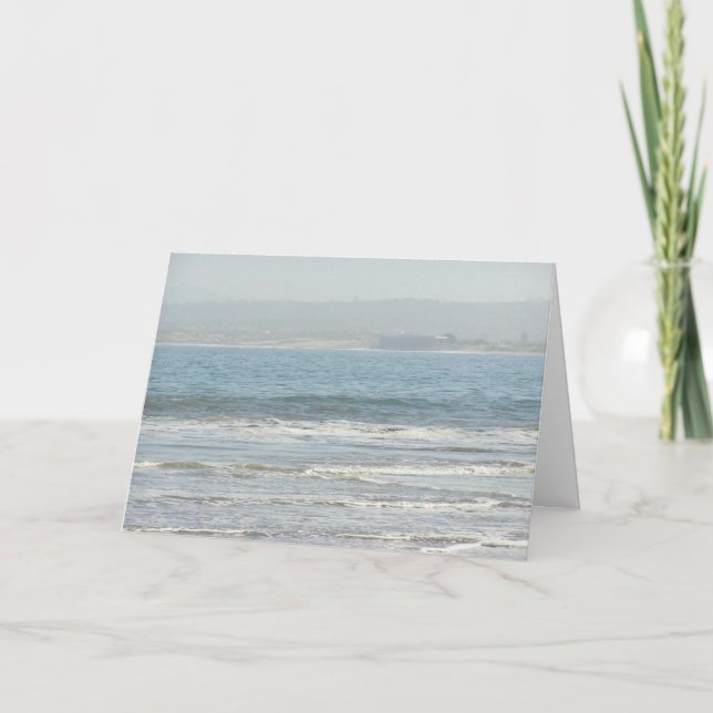 Waves crashing letterpress thank you card (Front)