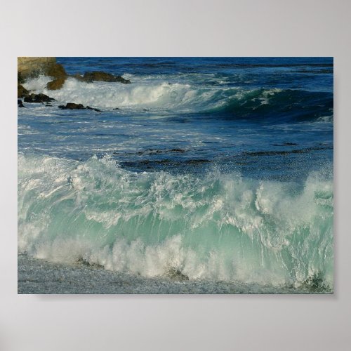 waves_crashing OCEAN WAVES CRASHING SHORE BEAUTY N Poster