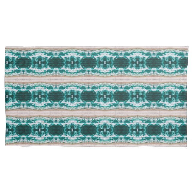 Waves crashing on a sandy beach small pattern pillow case (Front)