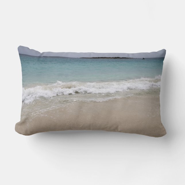 Waves Crashing on Beach Lumbar Pillow (Front)