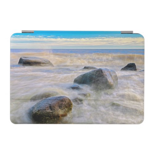 Waves crashing on shoreline rocks iPad mini cover