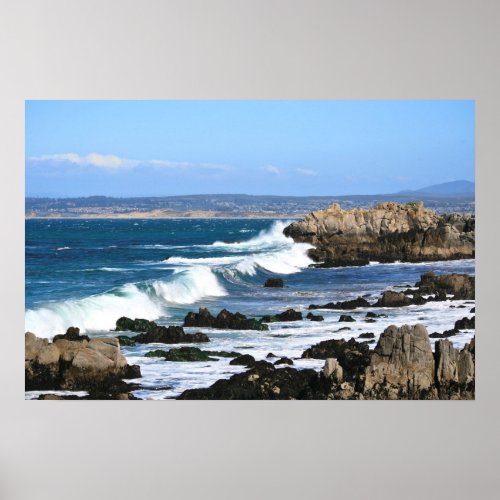 Waves Crashing Pacific Coast Photo 1 of 2 Poster