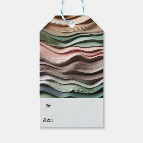 Waves Earth_Tone Ripples Gift Tags