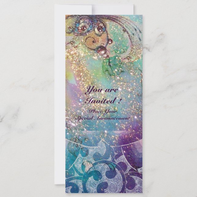 WAVES , Elegant ,Teal, Blue Green Wedding Party Invitation (Front)