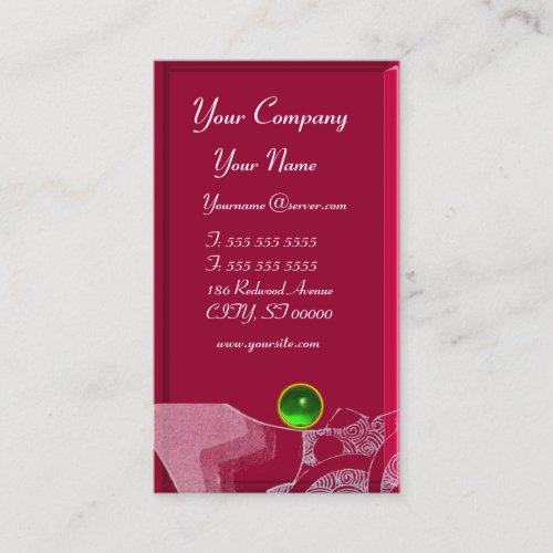 WAVES EMERALD MONOGRAM purple  white green red Business Card