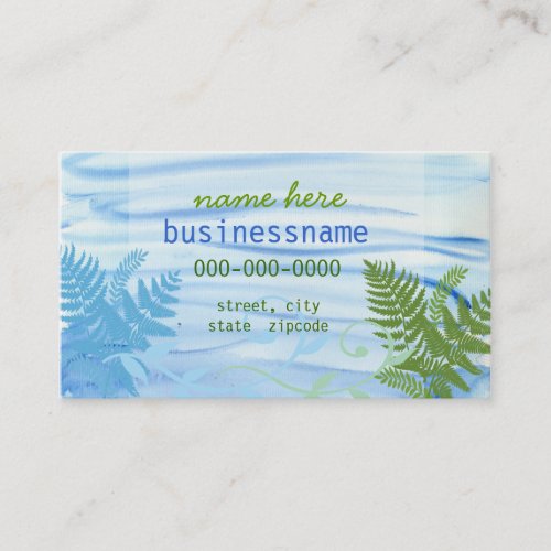 Waves &amp; Ferns Profile Card Business Card Template