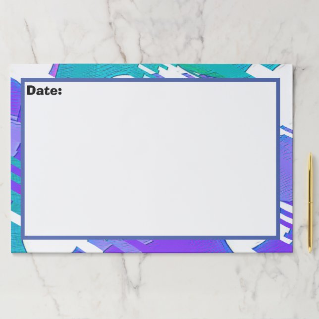 Waves Fluid Art Vibrant Swirl Design Paper Pad (Insitu)