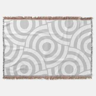 Waves Gray and White Pattern Throw Blanket
