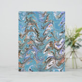 Waves In Blue Acrylic Pour Aqueous Surface Design (Standing Front)