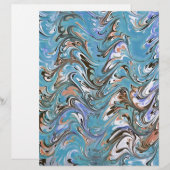 Waves In Blue Acrylic Pour Aqueous Surface Design (Front/Back)