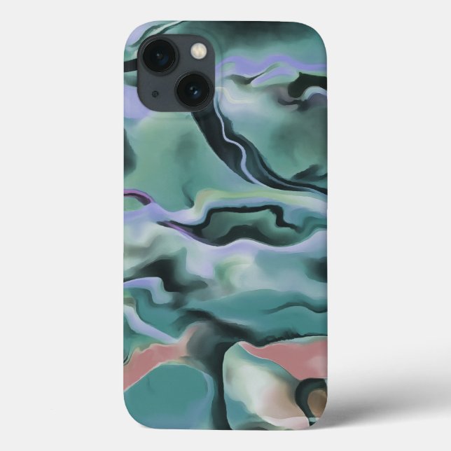 Waves In Harmony Acrylic Marbleizing Abstract Art Case-Mate iPhone Case (Back)