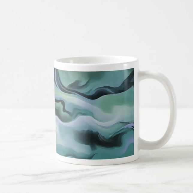 Waves In Harmony Acrylic Marbleizing Abstract Art Coffee Mug (Right)