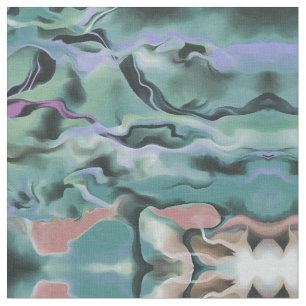Waves In Harmony Acrylic Marbleizing Abstract Art Fabric