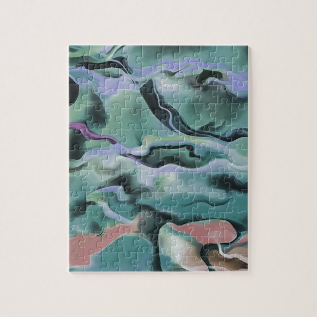 Waves In Harmony Acrylic Marbleizing Abstract Art Jigsaw Puzzle (Vertical)