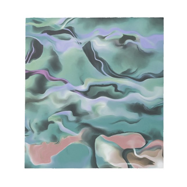 Waves In Harmony Acrylic Marbleizing Abstract Art Notepad (Front)