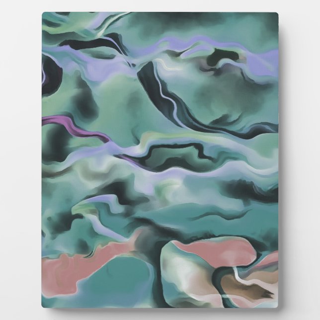 Waves In Harmony Acrylic Marbleizing Abstract Art Plaque (Front)