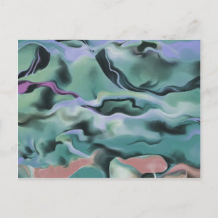 Waves In Harmony Acrylic Marbleizing Abstract Art Postcard