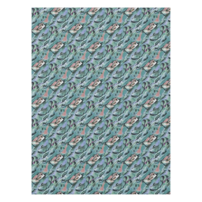 Waves In Harmony Acrylic Marbleizing Abstract Art Tablecloth (Front)