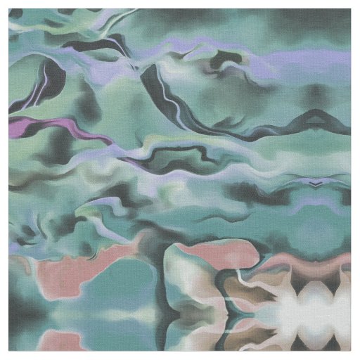 Waves In Harmony Acrylic Pour Abstract Art  Fabric