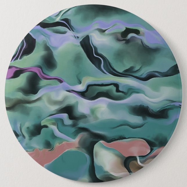 Waves In Harmony Acrylic Pour Abstract Art  Pinback Button (Front)
