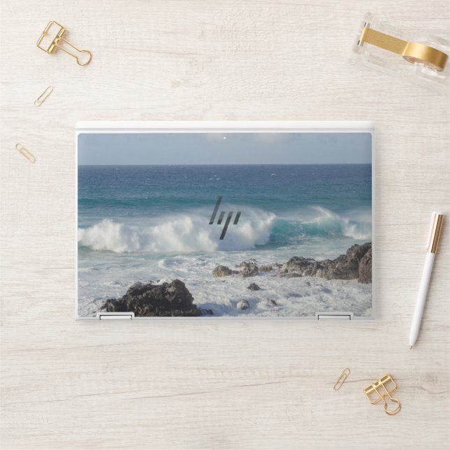 Waves In Maui, Hawaii Landscape Photography HP Laptop Skin (Desk)