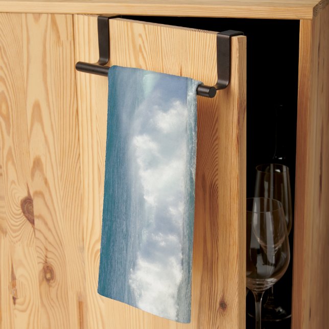 Waves In Maui, Hawaii Landscape Photography Kitchen Towel (Thirds Fold)