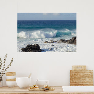 Waves In Maui, Hawaii Landscape Photography Poster