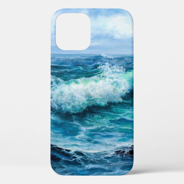 Waves in ocean. Modern Impressionism, modernism, m Case-Mate iPhone Case (Back)