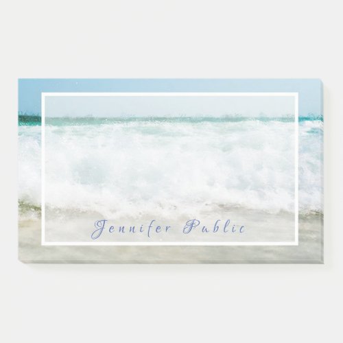Waves In Oil Colors Chic Handwritten Name Template Post_it Notes