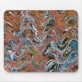 Waves In Red Acrylic Pour Aqueous Surface Design Mouse Pad
