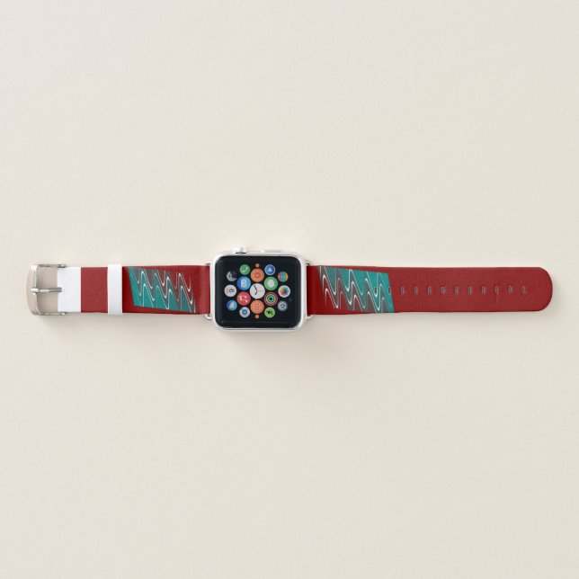 Waves in white apple watch band (Front)