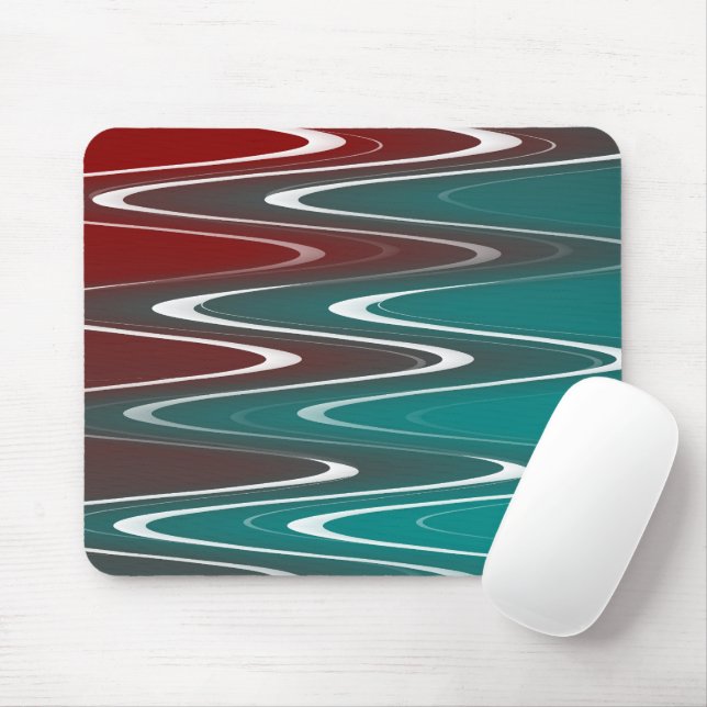 Waves in white mouse pad (With Mouse)