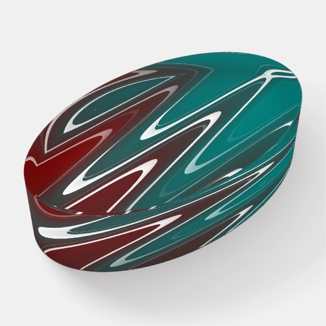 Waves in white paperweight (Angled)