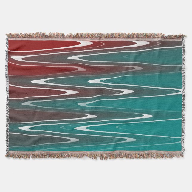Waves in white throw blanket (Front)