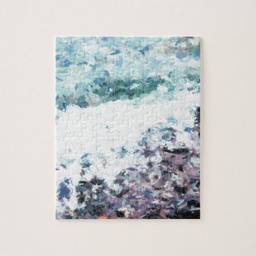 Waves lap at the shore - painting - art gift - abs jigsaw puzzle Waves lap at the shore - painting - art gift - abs jigsaw puzzle