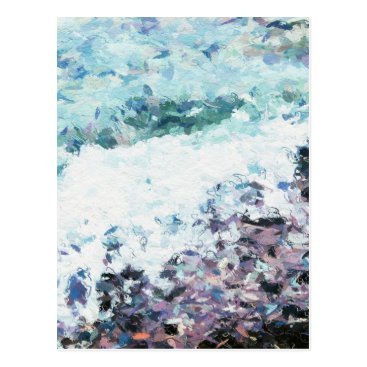 Waves lap at the shore - painting - art gift - abs postcard Waves lap at the shore - painting - art gift - abs postcard