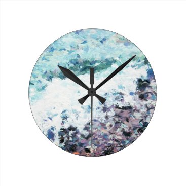 Waves lap at the shore - painting - art gift - abs round clock Waves lap at the shore - painting - art gift - abs round clock