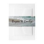 Waves Lapping on the Beach Tropical Turquoise Invitation Belly Band