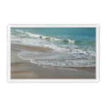 Waves Lapping on the Beach Turquoise Blue Ocean Acrylic Tray
