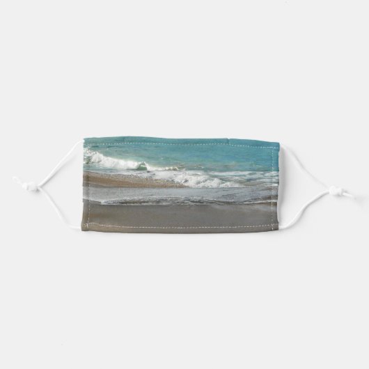 Waves Lapping on the Beach Turquoise Blue Ocean Adult Cloth Face Mask (Front, Folded)