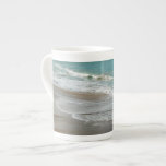 Waves Lapping on the Beach Turquoise Blue Ocean Bone China Mug
