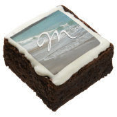 Waves Lapping on the Beach Turquoise Blue Ocean Brownie (Angled)