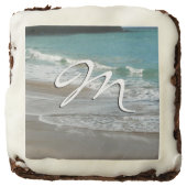 Waves Lapping on the Beach Turquoise Blue Ocean Brownie (Front)