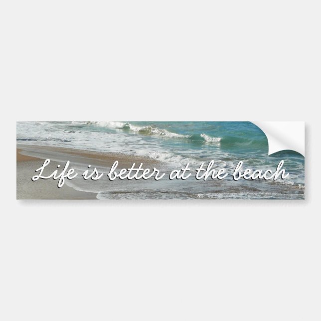 Waves Lapping on the Beach Turquoise Blue Ocean Bumper Sticker (Front)