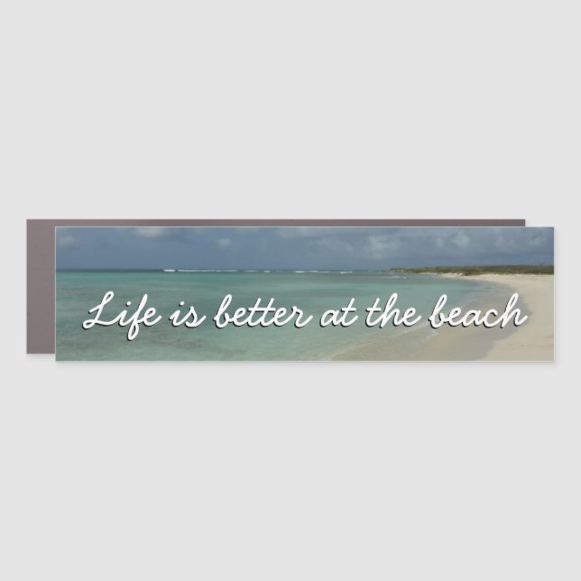 Waves Lapping on the Beach Turquoise Blue Ocean Car Magnet (Front)