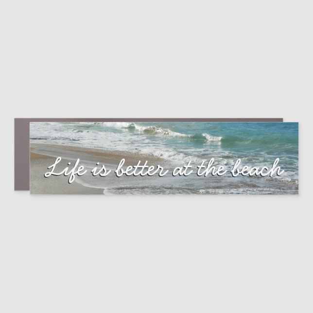 Waves Lapping on the Beach Turquoise Blue Ocean Car Magnet (Front)