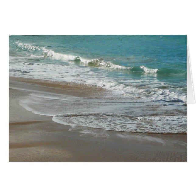 Waves Lapping on the Beach Turquoise Blue Ocean Cards (Front Horizontal)