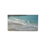Waves Lapping on the Beach Turquoise Blue Ocean Checkbook Cover